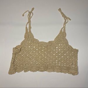 Billabong Women’s Cream Crochet Knit Top XS